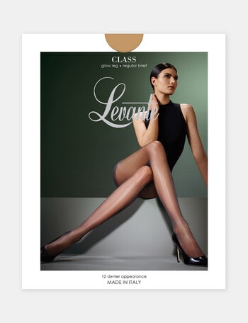 Levante Class Gloss Leg Regular Brief Pantyhose, 12D, Visone product photo