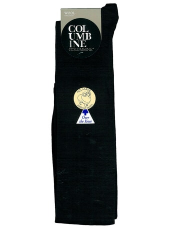 Columbine Merino Wool Over-The-Knee Sock, Black product photo