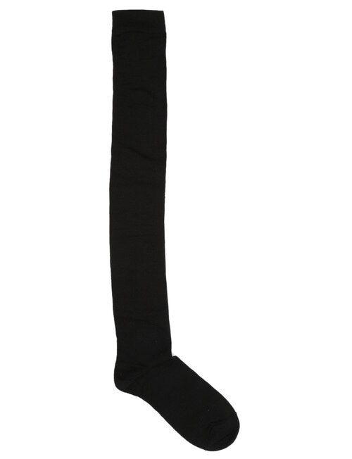 Columbine Merino Wool Over-The-Knee Sock, Black product photo View 02 L