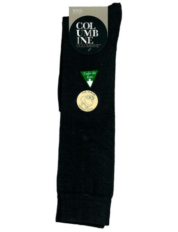 Columbine Merino Wool Knee-High Sock, Black product photo