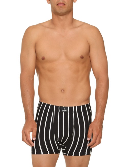 Jockey Sport Stripe Midway Trunk, Black & White product photo