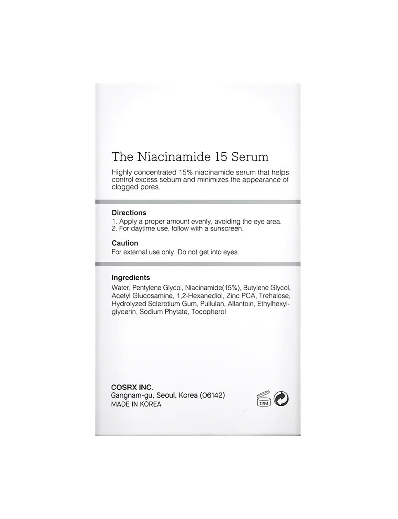 COSRX The Niacinamide 15 Serum product photo View 05 L
