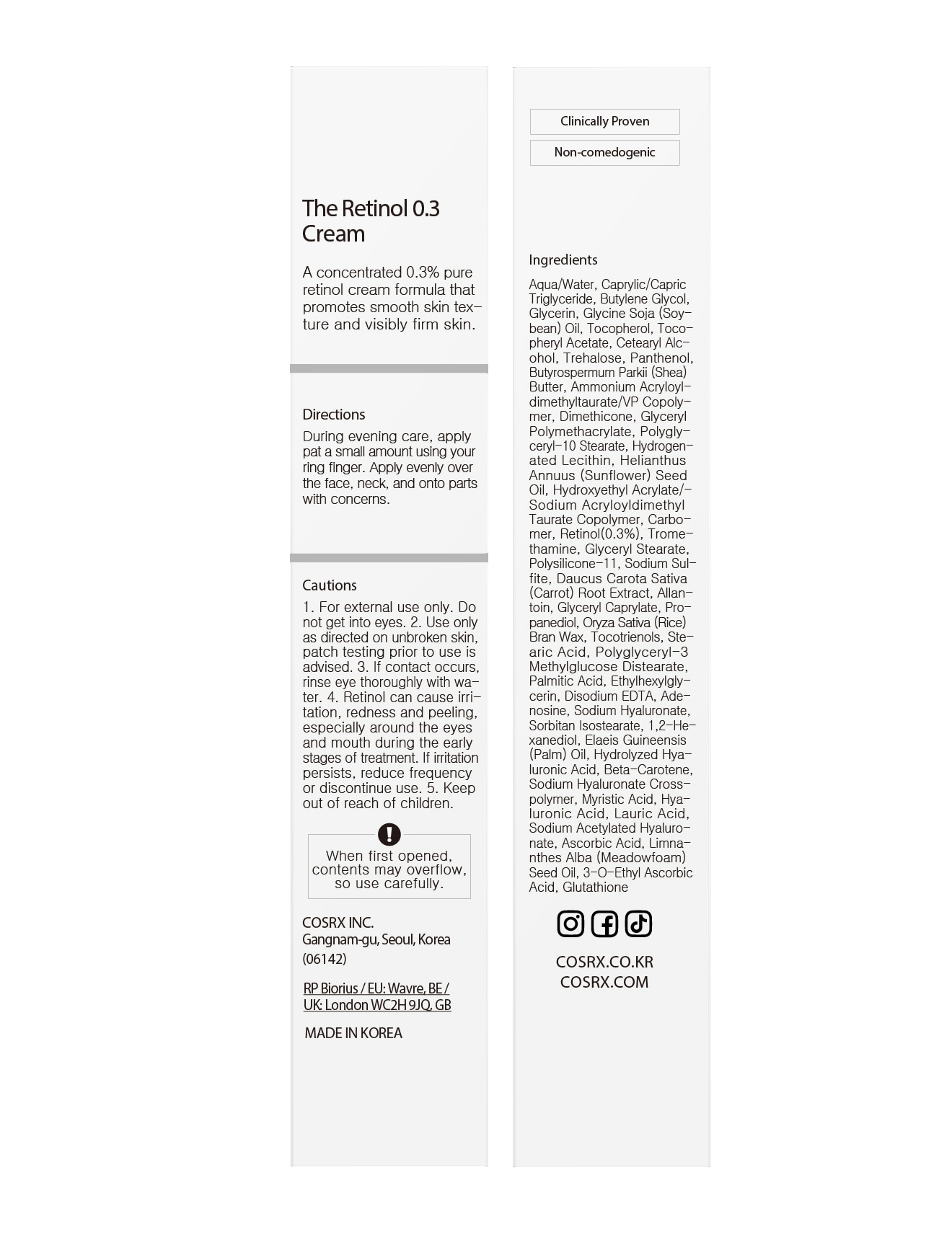 COSRX The Retinol 0.3 Cream product photo View 05 S