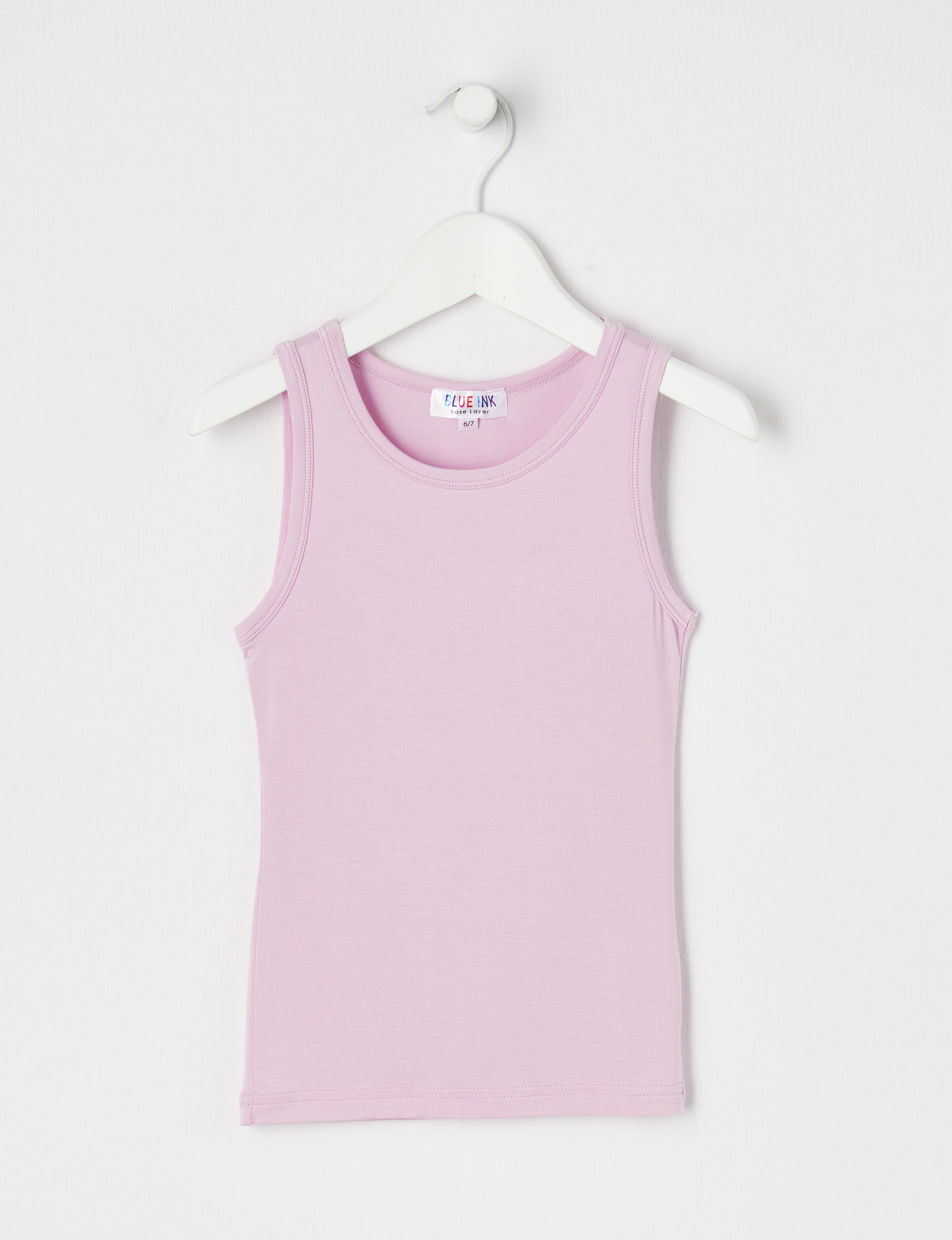 Blue Ink Bamboo Singlet, Pink, 3-7 product photo
