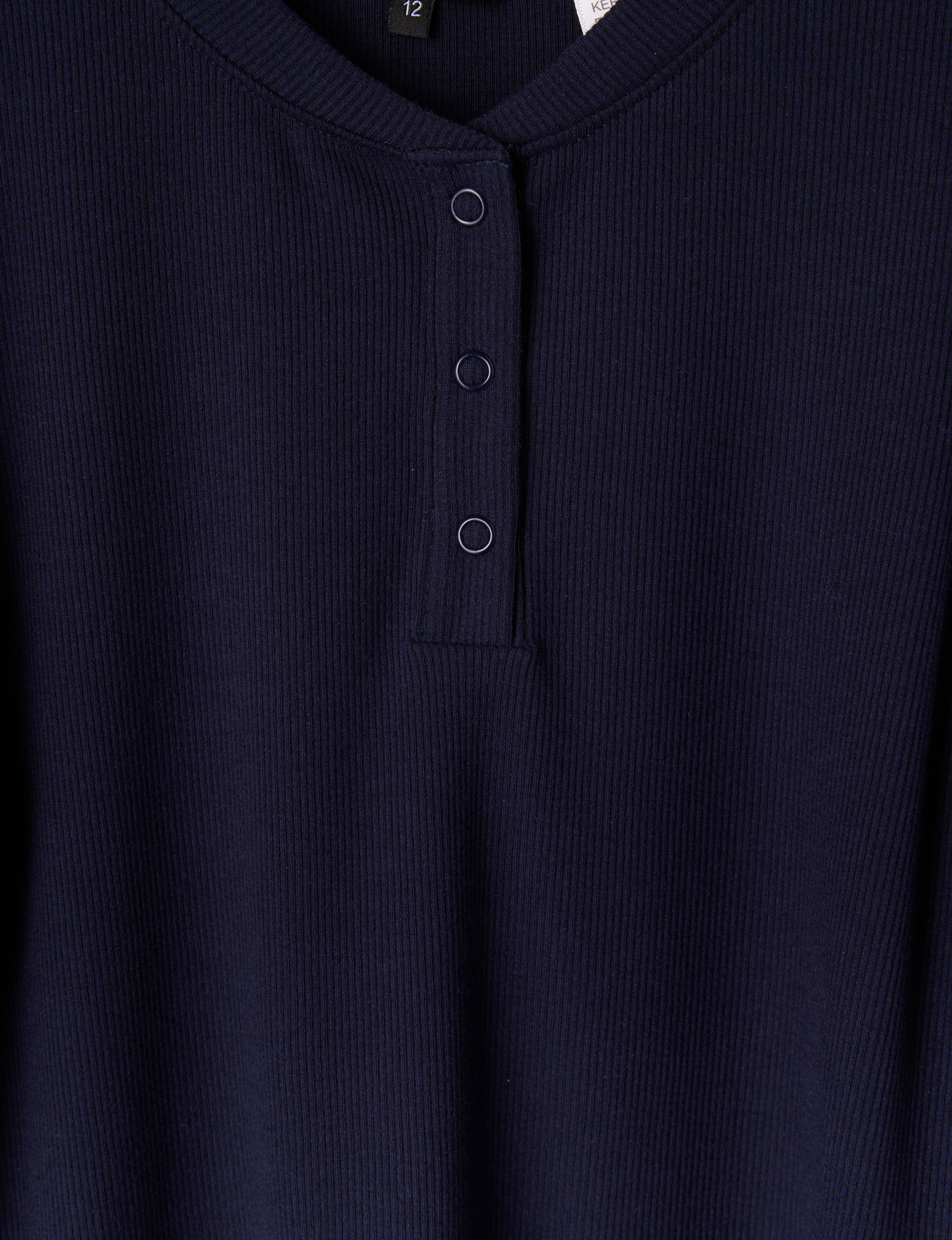 Sleep Squad Rib Henley PJ Set, Midnight, 8-16 product photo View 02 S