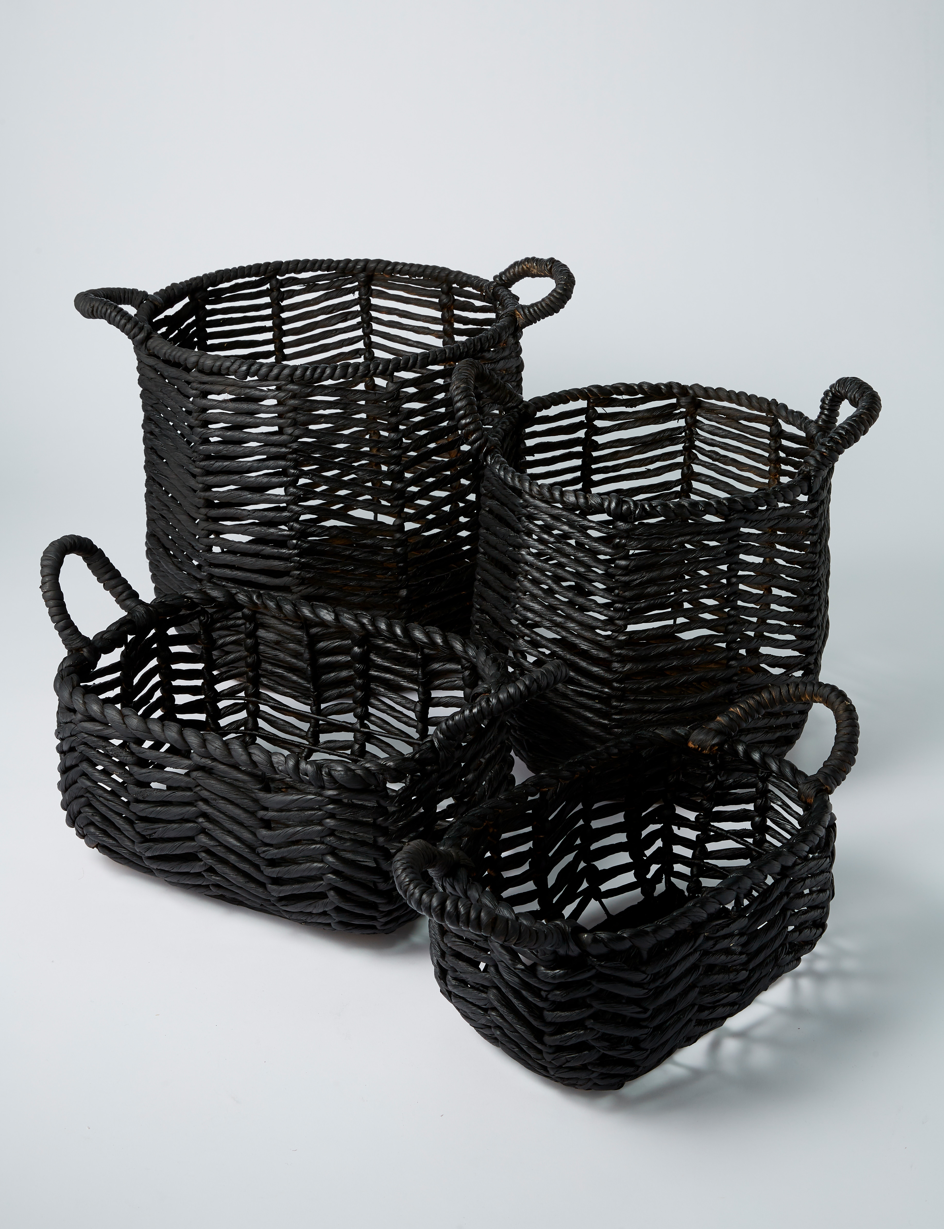 M&Co Chevron Basket, 35cm, Black product photo