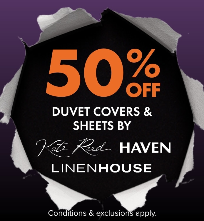 50% Off Duvet Covers and Sheets by Kate Reed, Linen House and Haven