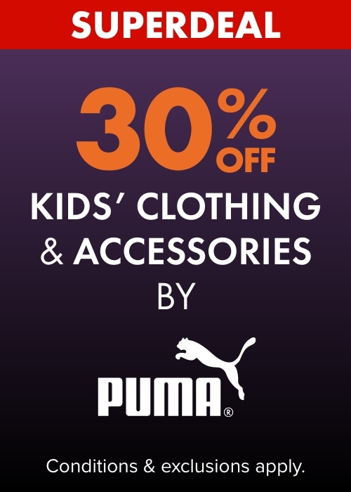 30% OFF Kids' Clothing & Accessories by Puma
