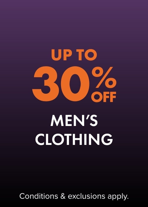 30% OFF Selected Men's Clothing