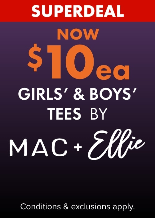 Now $10ea Girls & Boys Tees by Mac & Ellie