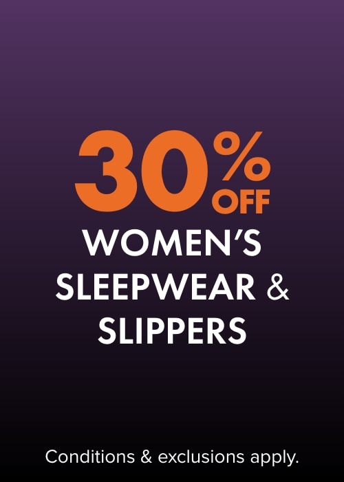 30% Off Womens Sleepwear and Slippers
