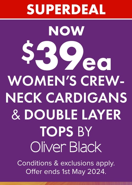 Now $39ea Women's Crew-Neck Cardigans & Double Layer Tops by Oliver Black