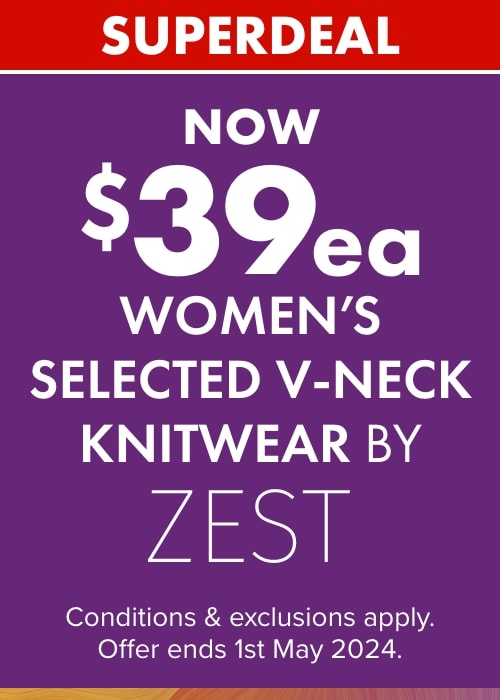 Now $39ea Women's Selected V Neck Knitwear by Zest