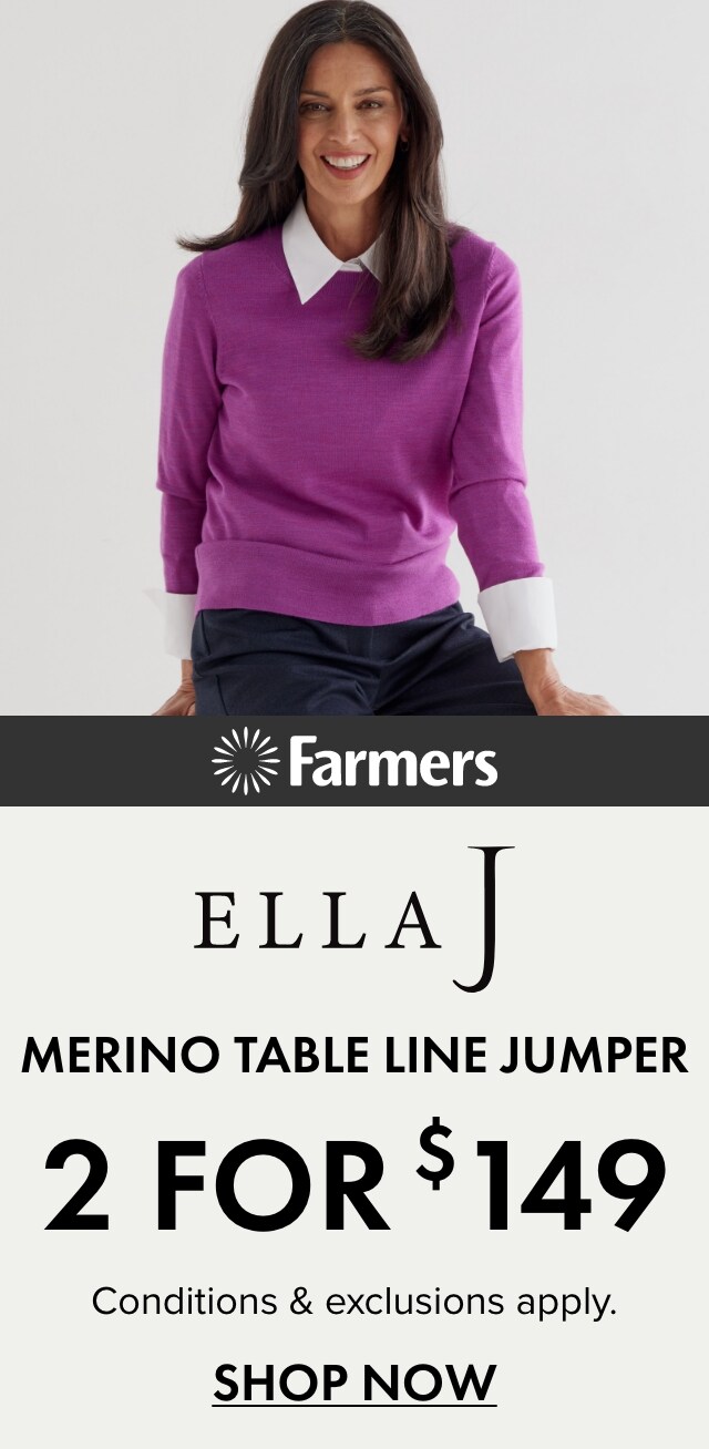 2 FOR $149 Merino Table Line Jumper by Ella J