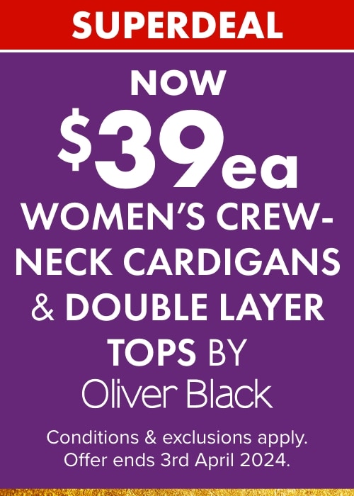 NOW $39ea Women's Crew-Neck Cardigans & Double Layer Tops by Oliver Black