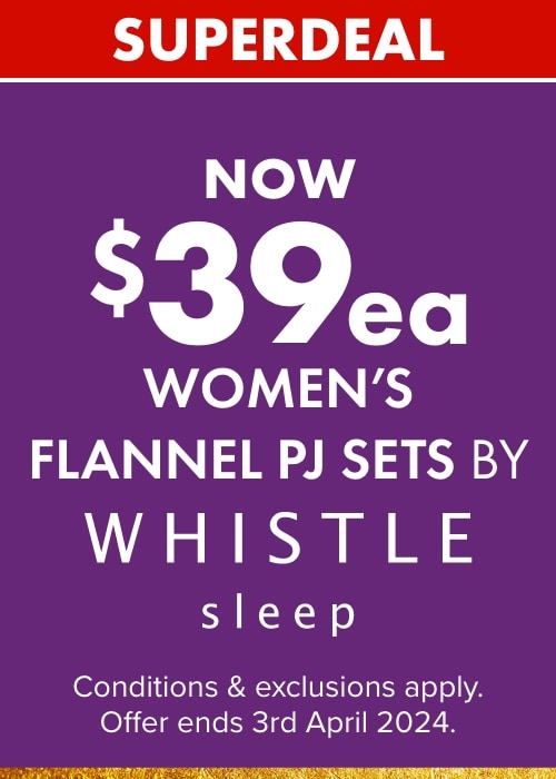 Now $39 ea Women’s Flannel PJ Sets by Whistle Sleep