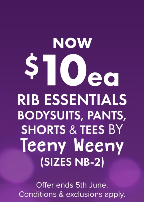 NOW $10ea Rib Essentials Bodysuits, Pants & Tees by Teeny Weeny