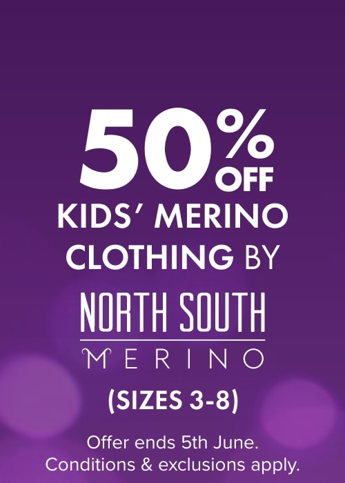 50% OFF Kids' Merino Clothing by North South Merino