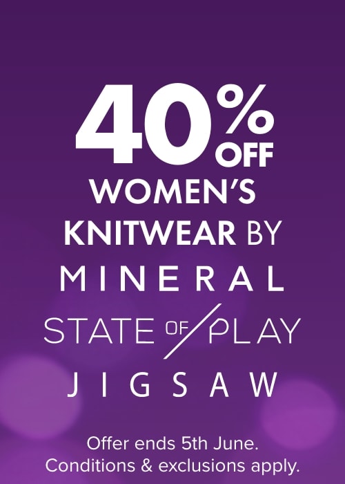 40% Off Women's Knitwear by Mineral, State of Play & Jigsaw