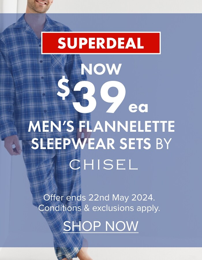 NOW $39ea Men's Flannelette Sleepwear Sets by Chisel