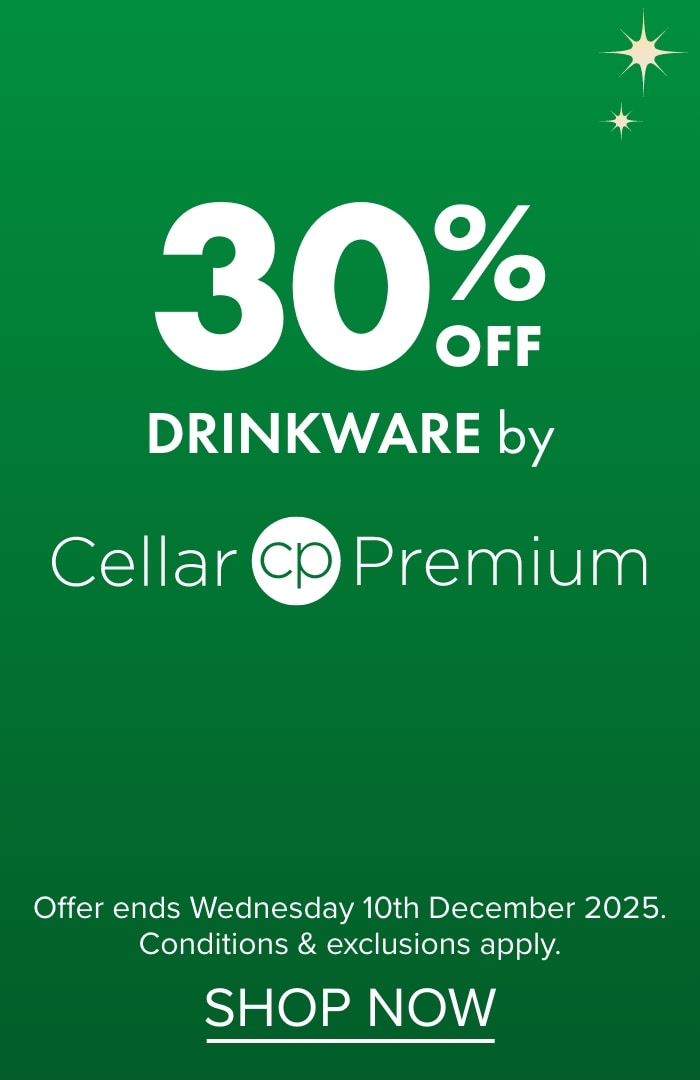 30% OFF Drinkware by Cellar Premium