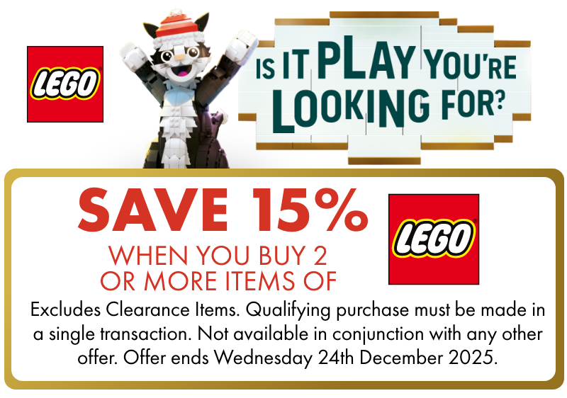 SAVE 15% WHEN YOU BUY 2 OR MORE items of LEGO®