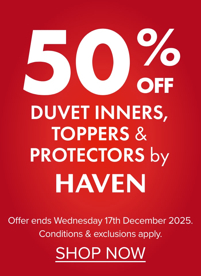 50% OFF Duvet Inners, toppers & Protectors by Haven