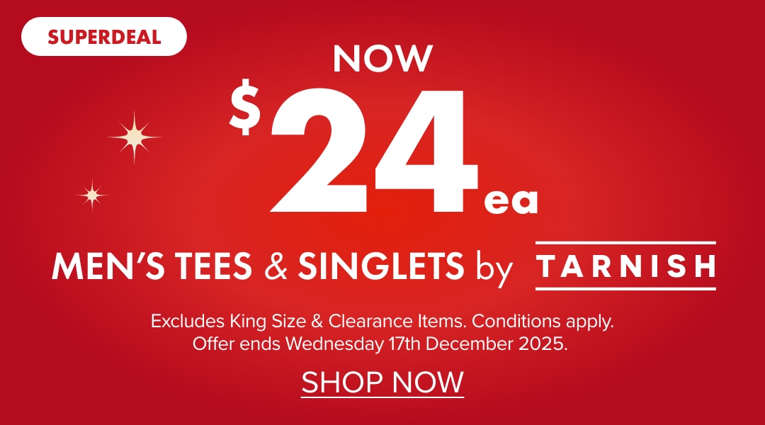 NOW $24ea Men's Tees & Singlets by Tarnish