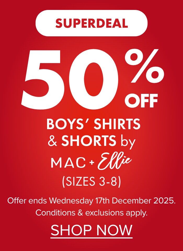 50% OFF Boys' Shirts & Shorts by Mac & Ellie