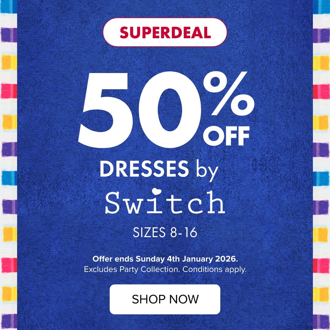 [SUPERDEAL] 50% off Dresses by Switch (excludes Party Collection) Sizes 8-16.