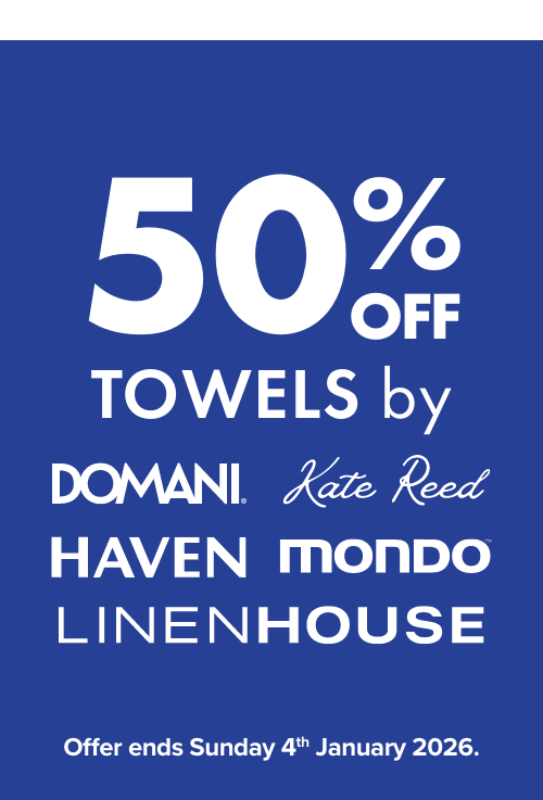 50% OFF Towels by Domani, Kate Reed, Haven, Mondo & Linen House