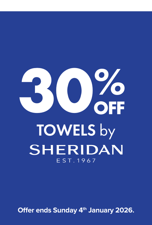 30% OFF Towels by Sheridan
