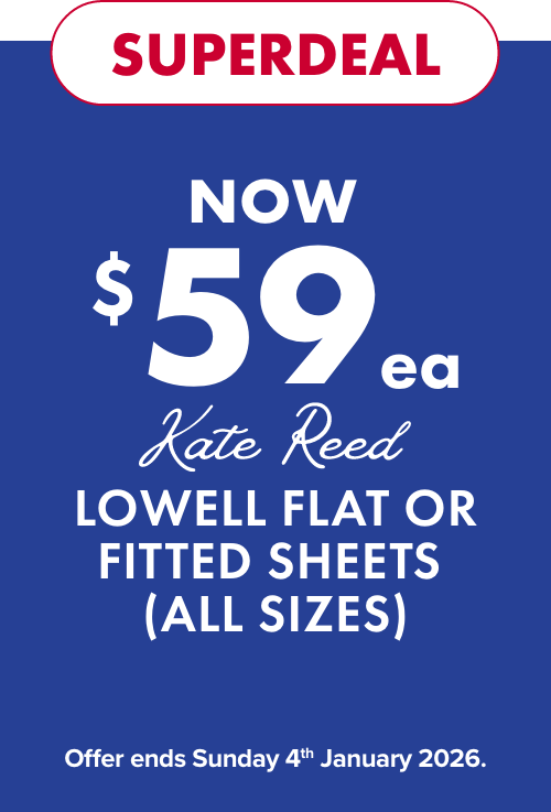 SUPERDEAL NOW $59ea Kate Reed Lowell Flat or Fitted Sheets (All Sizes)