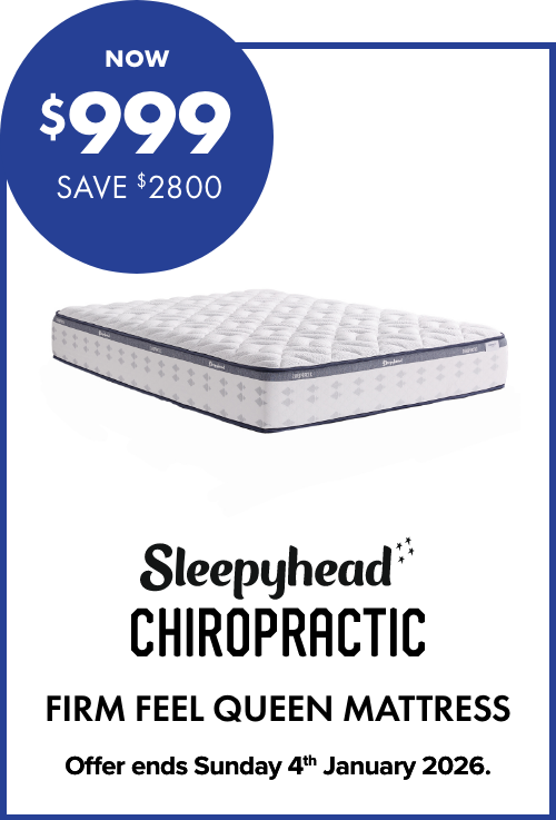 NOW $999 SAVE $2800 Sleepyhead Chiropractic Firm Feel Queen Mattress