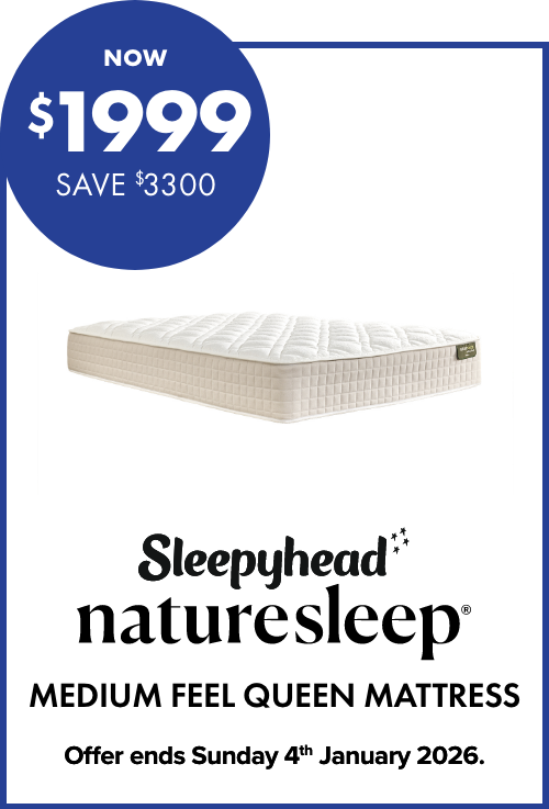 NOW $1999 SAVE $3300 Naturesleep by Sleepyhead Medium Feel Queen Mattress