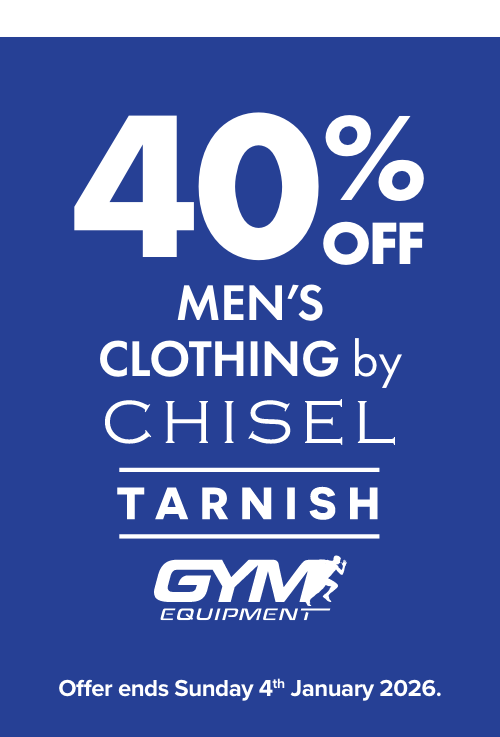 40% OFF Men's Clothing by Chisel, Tarnish & Gym Equipment