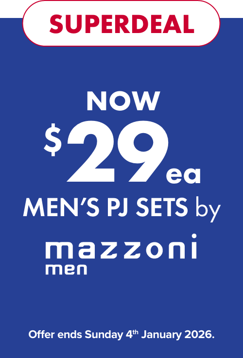 SUPERDEAL NOW $29ea MEN’S PJ SETS BY MAZZONI