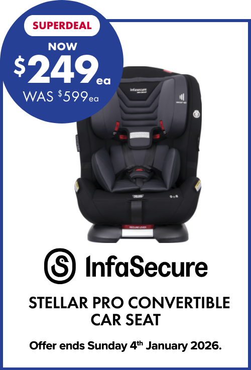 [SUPERDEAL] NOW $249ea WAS $599ea  Stellar Pro Convertible Car Seat by Infasecure