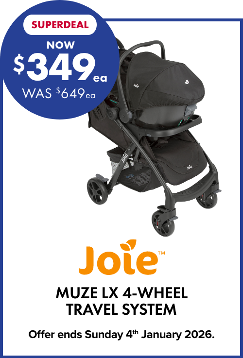 [SUPERDEAL] NOW $349ea WAS $649ea Muze LX 4-Wheel Travel System by Joie