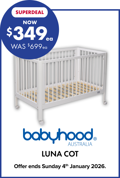 [SUPERDEAL] NOW $349ea WAS $699ea  Luna Cot by Babyhood
