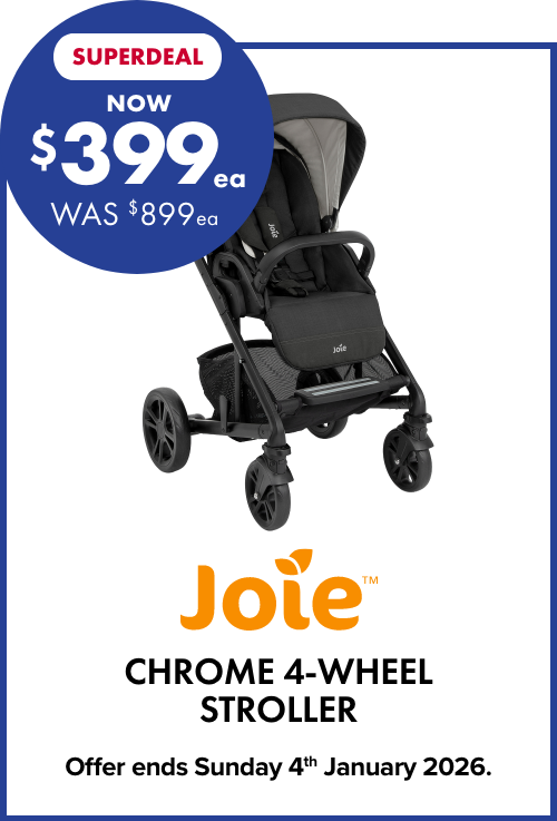 [SUPERDEAL] NOW $399ea WAS $899ea  Chrome 4-Wheel Stroller by Joie