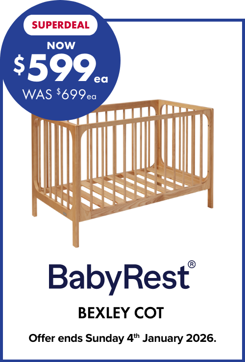 [SUPERDEAL] NOW $599ea WAS $699ea Bexley Cot by BabyRest