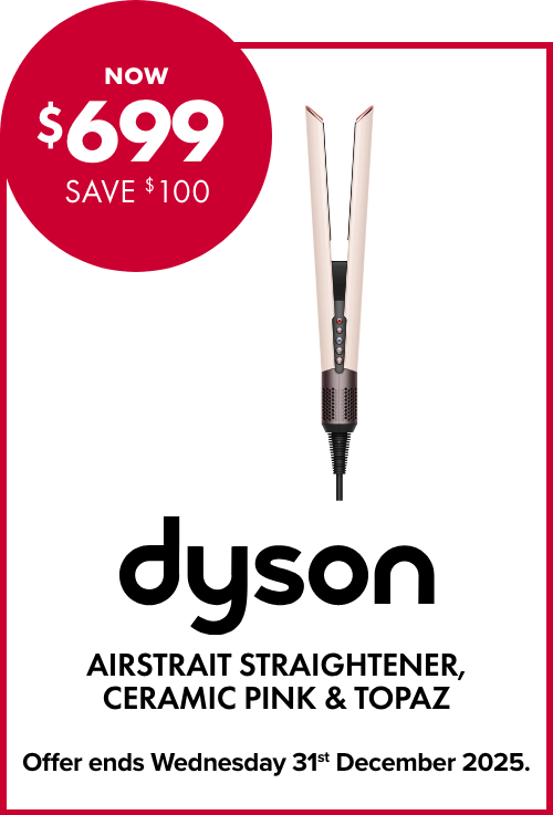 NOW $699 SAVE $100 Dyson Airstrait Straightener, Ceramic Pink & Topaz