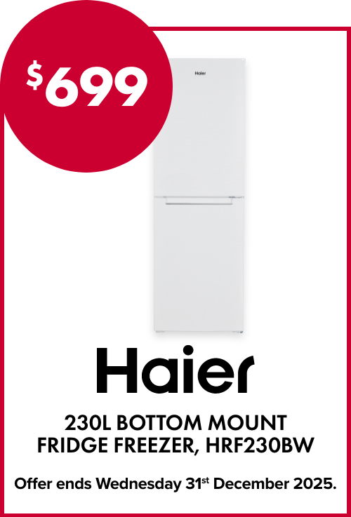 Haier 230L Bottom Mount Fridge Freezer, HRF230BW