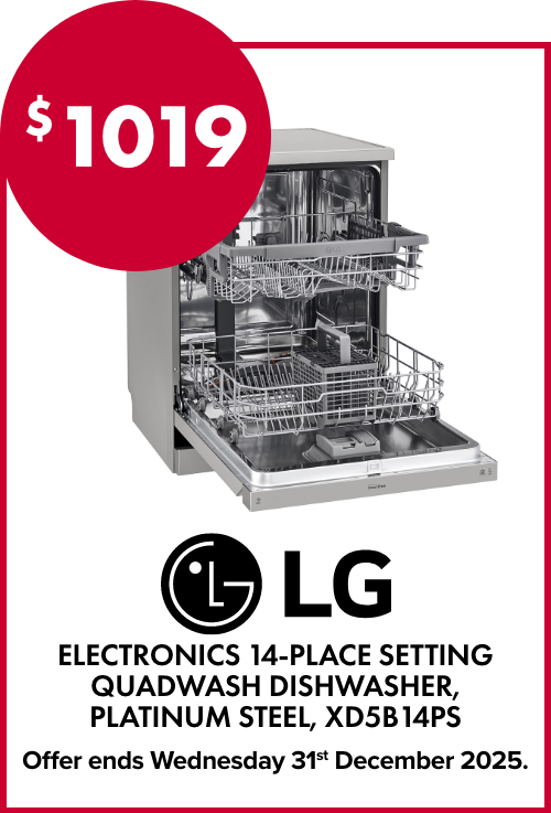 LG Electronics 14-Place Setting QuadWash Dishwasher, Platinum Steel, XD5B14PS