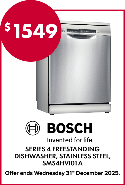 Bosch Series 4 Freestanding Dishwasher, Stainless Steel, SMS4HVI01A