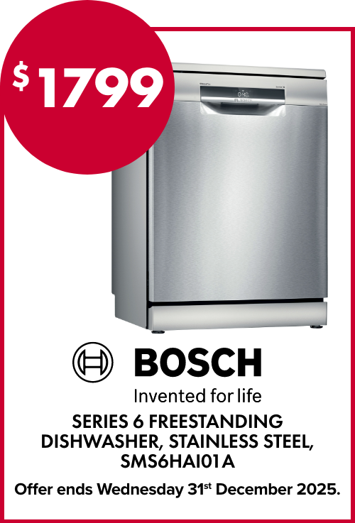 Bosch Series 6 Freestanding Dishwasher, Stainless Steel, SMS6HAI01A