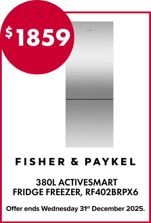 Fisher & Paykel 380L ActiveSmart Fridge Freezer, RF402BRPX6