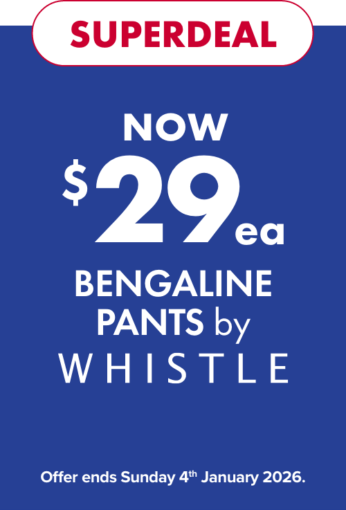 NOW $29ea Bengaline Pants by Whistle