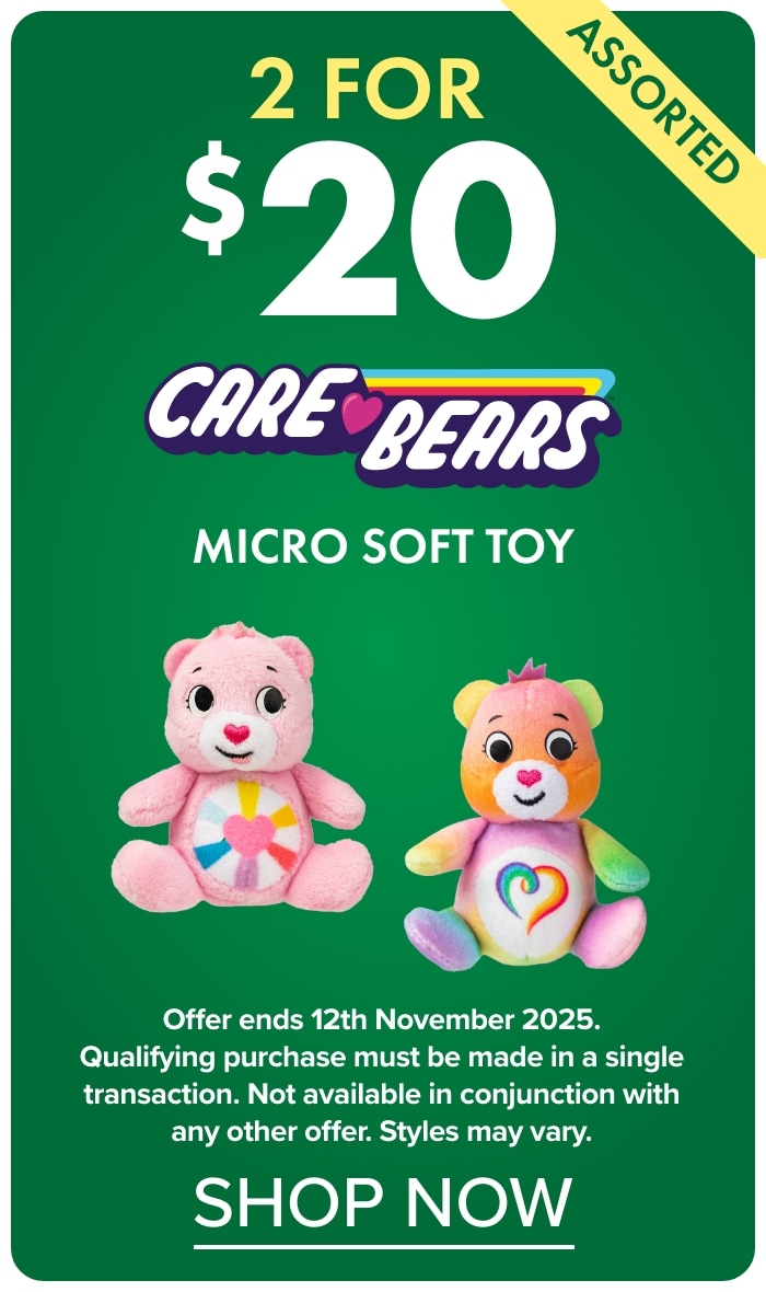 4 for $20 Care Bears Micro Soft Toys